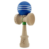 Kendama X Originala, Profesionala, Flippy, Super Sticky cu Cupe Mari KING SIZE V3, Gaura in Baza, Rulment Metalic, din lemn 18 cm, Ata 62/65 cm, Special Albastru/Alb - vivimall.ro
