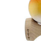 Kendama X Originala, Profesionala, Vivimall, Super Sticky cu Cupe Mari KING SIZE V3, Gaura in Baza, Rulment Metalic, din lemn 18 cm, Ata 62/65 cm, Gradient Portocaliu/Galben/Alb - vivimall.ro