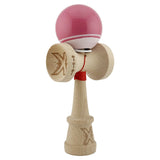 Kendama X Originala, Profesionala, Flippy, Super Sticky cu Cupe Mari KING SIZE V3, Gaura in Baza, Rulment Metalic, din lemn 18 cm, Ata 62/65 cm, Special Roz/Alb - vivimall.ro