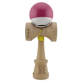 Kendama roz închis și alb, cupe King Size V3 4,8 cm, finisaj Super Sticky, detaliu cupă mare