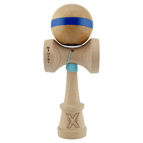Kendama X Originala, Profesionala, Vivimall, Super Sticky, Cupe Mari KING SIZE V3, Gaura in Baza, Rulment Metalic, din lemn 18 cm, Ata 55 cm, Original Albastru - vivimall.ro