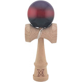 Kendama X Originala, Profesionala, Vivimall, Super Sticky din Lemn, 18 cm, Gradient Mov/Rosu/Negru - vivimall.ro