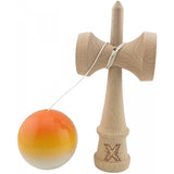 Kendama X Originala, Profesionala, Vivimall, Super Sticky din Lemn, 18 cm, Gradient Portocaliu/Galben/Alb - vivimall.ro