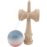 Kendama X Originala, Profesionala, Vivimall, Super Sticky din Lemn, 18 cm, Gradient Roz/Alb/Gri - vivimall.ro