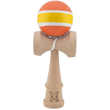 Kendama X Originala, Profesionala, Flippy, Super Sticky din Lemn, 18 cm, Portocaliu/Galben/Alb - vivimall.ro
