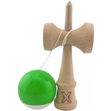 Kendama X Originala, Profesionala, Flippy, Super Sticky din Lemn, 18 cm, Verde/Alb - vivimall.ro