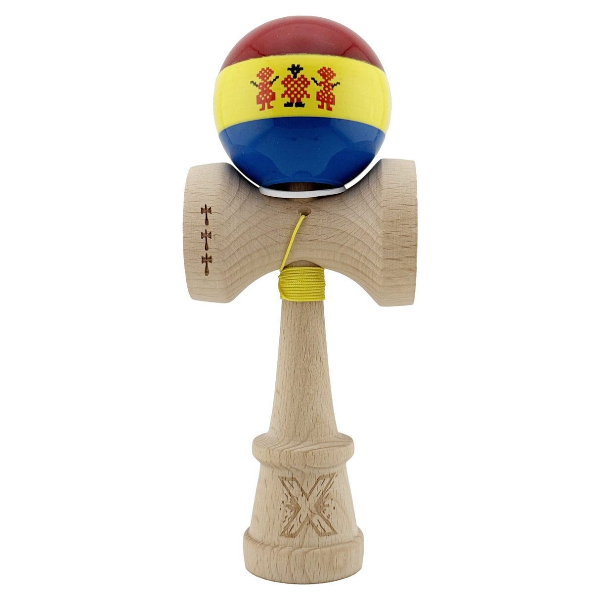 Detaliu cupă mare Big Cups V3 kendama profesională Tricolor, diametru 5,1 cm, finisaj Super Sticky