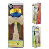 Kendama profesională Tricolor stil românesc, design gradient multicolor, vedere din spate
