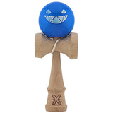 Kendama X Originala, Profesionala Limited Crazy Smile, Flippy, din Lemn, Super Stiky, 18 cm, Albastru - vivimall.ro