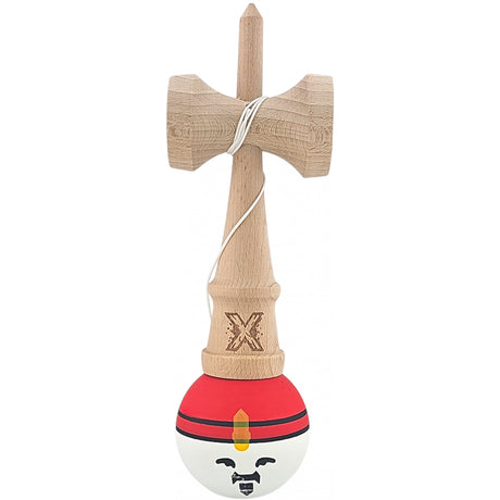 Kendama X Originala, Profesionala, Rege, Vivimall, din Lemn, 18 cm, Rosu/Alb/Galben - vivimall.ro