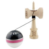 Kendama X Originala ROYAL SPIKE, Profesionala, Vivimall, Cupe Mari KING SIZE V3, Super Sticky, Gaura in Baza, Rulment Metalic, din lemn 18 cm, Ata 55 cm, Inel Roz