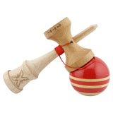 Kendama X Rainbow Originala, Profesionala, Flippy, Big Cups V2, Super Sticky cu Cupe Mari, Rulment Metalic, din lemn 18 cm, Ata 55 cm, Rosu/Maro - vivimall.ro