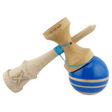 Kendama X Rainbow Originala, Profesionala, Vivimall, Big Cups V2, Super Sticky cu Cupe Mari, Rulment Metalic, din lemn 18 cm, Ata 55 cm, Albastru/Maro - vivimall.ro
