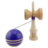 Kendama X Rainbow Originala, Profesionala, Flippy, Big Cups V2, Super Sticky cu Cupe Mari, Rulment Metalic, din lemn 18 cm, Ata 55 cm, Indigo/Maro - vivimall.ro