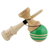 Kendama Originala X - RAINBOW , Profesionala, Vivimall, din Lemn, 18 cm, Verde -largel balls+large handle  +Original Super Sticky - vivimall.ro