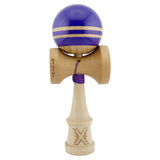 Kendama X Rainbow Originala, Profesionala, Vivimall, Big Cups V2, Super Sticky cu Cupe Mari, Rulment Metalic, din lemn 18 cm, Ata 55 cm, Indigo/Maro - vivimall.ro