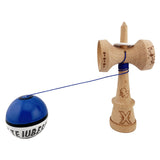 Kendama X TE IUBESC Originala, Profesionala, Vivimall, Super Sticky cu Cupe Mari KING SIZE V3, Gaura in Baza, Rulment Metalic, din lemn 18 cm, Ata 62/65 cm, Albastru/Alb - vivimall.ro