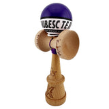 Kendama X TE IUBESC Originala, Profesionala, Vivimall, Super Sticky cu Cupe Mari KING SIZE V3, Gaura in Baza, Rulment Metalic, din lemn 18 cm, Ata 62/65 cm, Violet/Alb - vivimall.ro