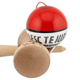 Kendama X TE IUBESC Originala, Profesionala, Vivimall, Super Sticky cu Cupe Mari KING SIZE V3, Gaura in Baza, Rulment Metalic, din lemn 18 cm, Ata 62/65 cm, Rosu/Alb - vivimall.ro