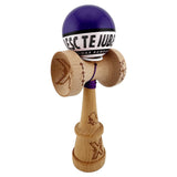 Kendama X TE IUBESC Originala, Profesionala, Vivimall, Super Sticky cu Cupe Mari KING SIZE V3, Gaura in Baza, Rulment Metalic, din lemn 18 cm, Ata 62/65 cm, Violet/Alb - vivimall.ro