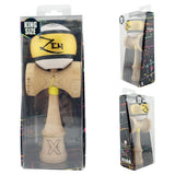 Kendama X ZEN Originala, Profesionala, Flippy, Big Cups V2, Super Sticky Legendary Cupe Mari, Rulment Metalic cu Ata 55 cm, Auriu/Alb - vivimall.ro