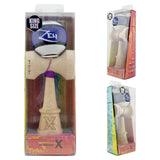 Kendama X Zen Series Originala, Profesionala, Vivimall, Super Sticky cu Cupe Mari V3, King Size Cups, Rulment Metalic si Gaura in Baza, din Lemn 18 cm, Ata 55 cm, Violet