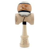 Kendama X Zen Series Originala, Profesionala, Vivimall, Super Sticky cu Cupe Mari V3, King Size Cups, Rulment Metalic si Gaura in Baza, din Lemn 18 cm, Ata 55 cm, Maro