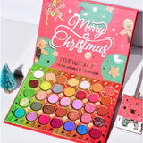 Set de Machiaj Kevin&Coco, 70 de Culori, Paleta de Farduri, Model Merry Christmas, Oglinda Ovala, 22.3x17.2x1.9 cm, Multicolor - vivimall.ro