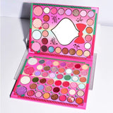 Set de Machiaj Kevin&Coco, 72 de Culori, Paleta de Farduri, Iluminatoare, Blush, Model Christmas Babe, Oglinda Glob, 25.5x20x1.7 cm, Multicolor - vivimall.ro