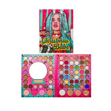 Set de Machiaj Kevin&Coco, 72 de Culori, Paleta de Farduri, Iluminatoare, Blush, Model Christmas Babe, Oglinda Rotunda, 25.5x20x1.7 cm, Multicolor - vivimall.ro