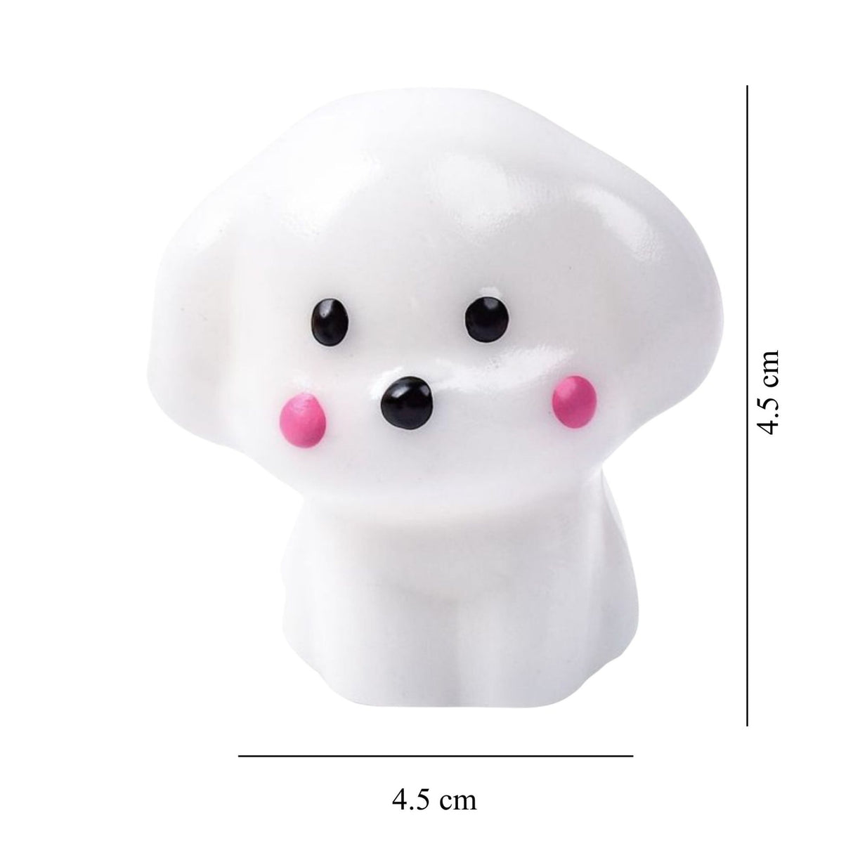 Jucarie Interactiva Antistres pentru Copii, Flippy, Squishy Catelus Kawaii, Silicon Moale, 4.5 x 4.5 cm, Alb/Roz - vivimall.ro