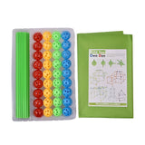 Kit de Constructie Fort 3D pentru Copii, Vivimall, 560 g, 36 Sfere, 51 Tije, Panza Verde Impermeabil, 3 ani, Educativ, Multicolor - vivimall.ro