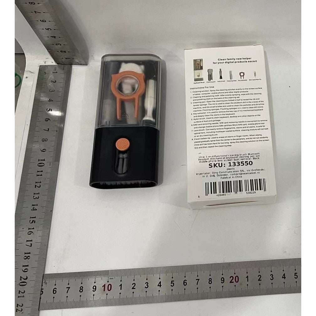 Kit Multifunctional de Curatare Produse Electronice 10in1, Flippy, pentru Laptop, Tastatura, Telefon, Casti, Negru - vivimall.ro