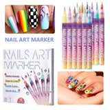 Kit Nail Art, Flippy, Set 12 Markere Acrilice Pentru Unghii, Varf Ultra Fin 0.5 mm, 13 x 10 cm, Multicolor - vivimall.ro