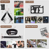 Kit supravietuire multifuncional Flippy, 42 de Instrumente Profesionale, Echipament de prim-ajutor, Drumetie, Camping - vivimall.ro