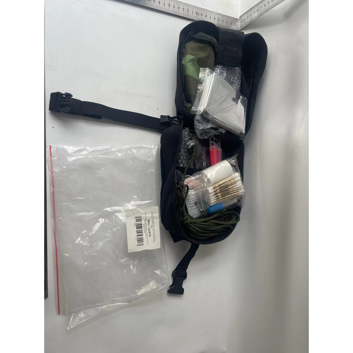 Kit supravietuire multifuncional Flippy, 42 de Instrumente Profesionale, Echipament de prim-ajutor, Drumetie, Camping, Negru - vivimall.ro