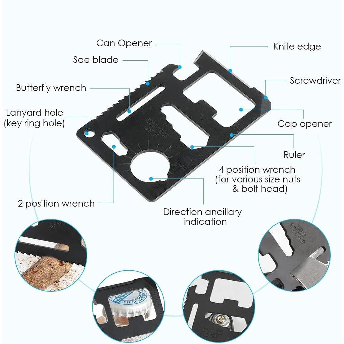 Kit Supravietuire Multifunctional 13 In 1 Instrumente Profesionale, Agatatoare Ghiozdan, Pentru Camping, Drumetii, Aventuri In Aer Liber, Borseta Inclusa, Model Cutie, Negru - vivimall.ro
