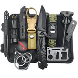 Kit Supravietuire Multifunctional 13 In 1 Instrumente Profesionale, Agatatoare Ghiozdan, Pentru Camping, Drumetii, Aventuri In Aer Liber, Borseta Inclusa, Model Cutie, Negru - vivimall.ro