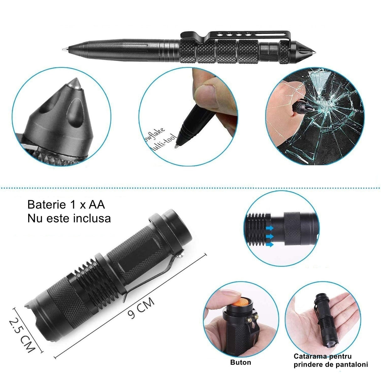 Kit Supravietuire Multifunctional Instrumente Profesionale, Trusa De Prim-Ajutor, Pentru Camping, Drumetii, Aventuri In Aer Liber, Borseta Inclusa, Model Army - vivimall.ro