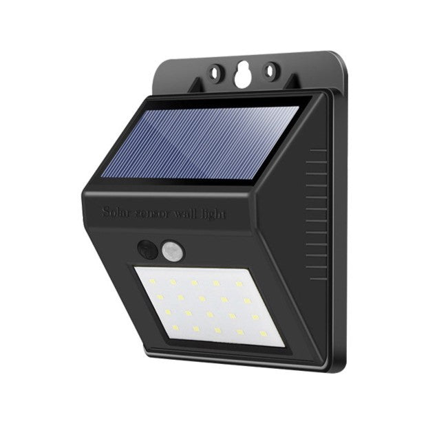 Lampa cu incarcare solara si senzor de miscare pentru exterior, 20 LED cu distanta de inductie, montaj pe perete, fara cabluri, Vivimall - vivimall.ro