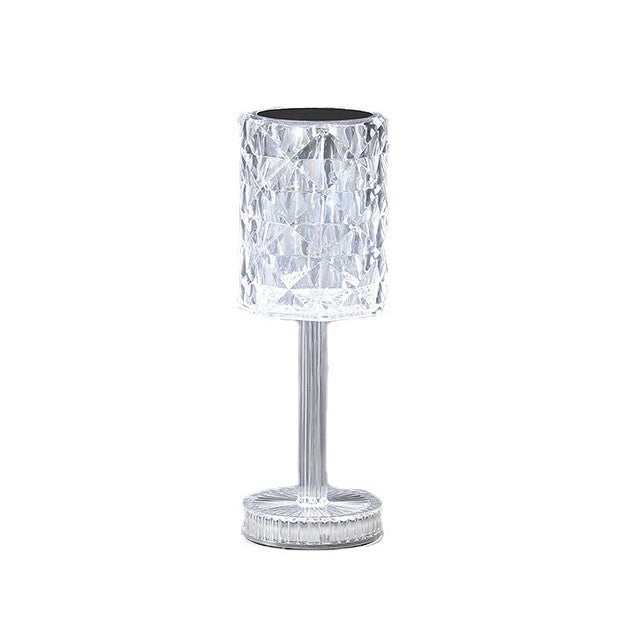 RGB 16 LED настолна лампа, сензорен димер, 3 нива на интензивност, USB зареждане, 3W, акрилен кристал, с дистанционно управление, форма на настолна лампа