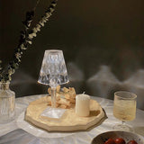 Lampa de birou pe LED RGB 16, Vivimall, dimmer tactil, 3 nivele de intensitate, incarcare USB, 3W, Cristal Acrilic, 26x12 cm, cu telecomanda, transparent - vivimall.ro