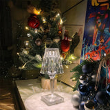 Lampa de birou pe LED RGB 16, Vivimall, dimmer tactil, 3 nivele de intensitate, incarcare USB, 3W, Cristal Acrilic, 26x12 cm, cu telecomanda, transparent - vivimall.ro