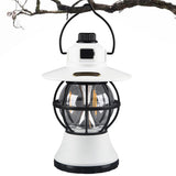 Lampa De Camping Retro Portabila, Felinar Vintage Led Abs, Acumulator Inclus 1200 Mah, Reincarcabila, 20 Cm Inaltime, 3 Moduri De Iluminare, Intensitate Reglabila,Lampa Portabila Pentru Cort In Aer Liber - vivimall.ro