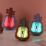 Lampa de Veghe, Vivimall, cu Protectie pentru Ochi, Model Violina, Lumina Calda, Incarcare USB, ABS, 14.3x5x9.9 cm, Mov/ Portocaliu - vivimall.ro