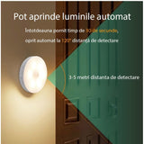 Lampa de Veghe LED, Vivimall, cu Senzor de Miscare, Incarcare USB, 0.6W, 300mAh, Design Rotund, Alb, 8.5x2.3 cm - vivimall.ro