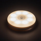 Lampa de Veghe LED, Vivimall, cu Senzor de Miscare, Lumina Alba Calda si Rece, Incarcare USB, 0.6W, 300mAh, Design Rotund, Alb, 8.5x2.3 cm - vivimall.ro