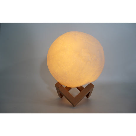 Нощна лампа Luna3D Moon Light, LED светлина, захранвана от батерии, пластмасова стойка, 18 см