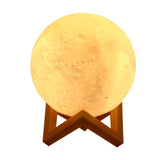 Нощна лампа Luna3D Moon Light, LED светлина, захранвана от батерии, пластмасова стойка, 18 см