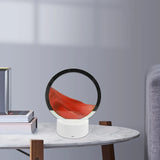 Lampa decorativa tip clepsidra Vivimall, imagine 3D dinamica, nisipuri miscatoare, 16 x 18.5 cm, Rosu - vivimall.ro